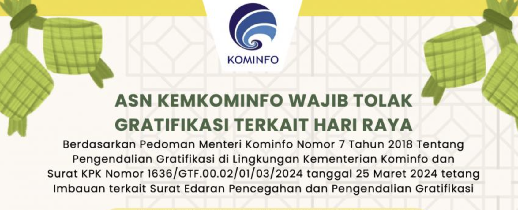 Imbauan Tolak Gratifikasi Hari Raya Idulfitri 1446 H