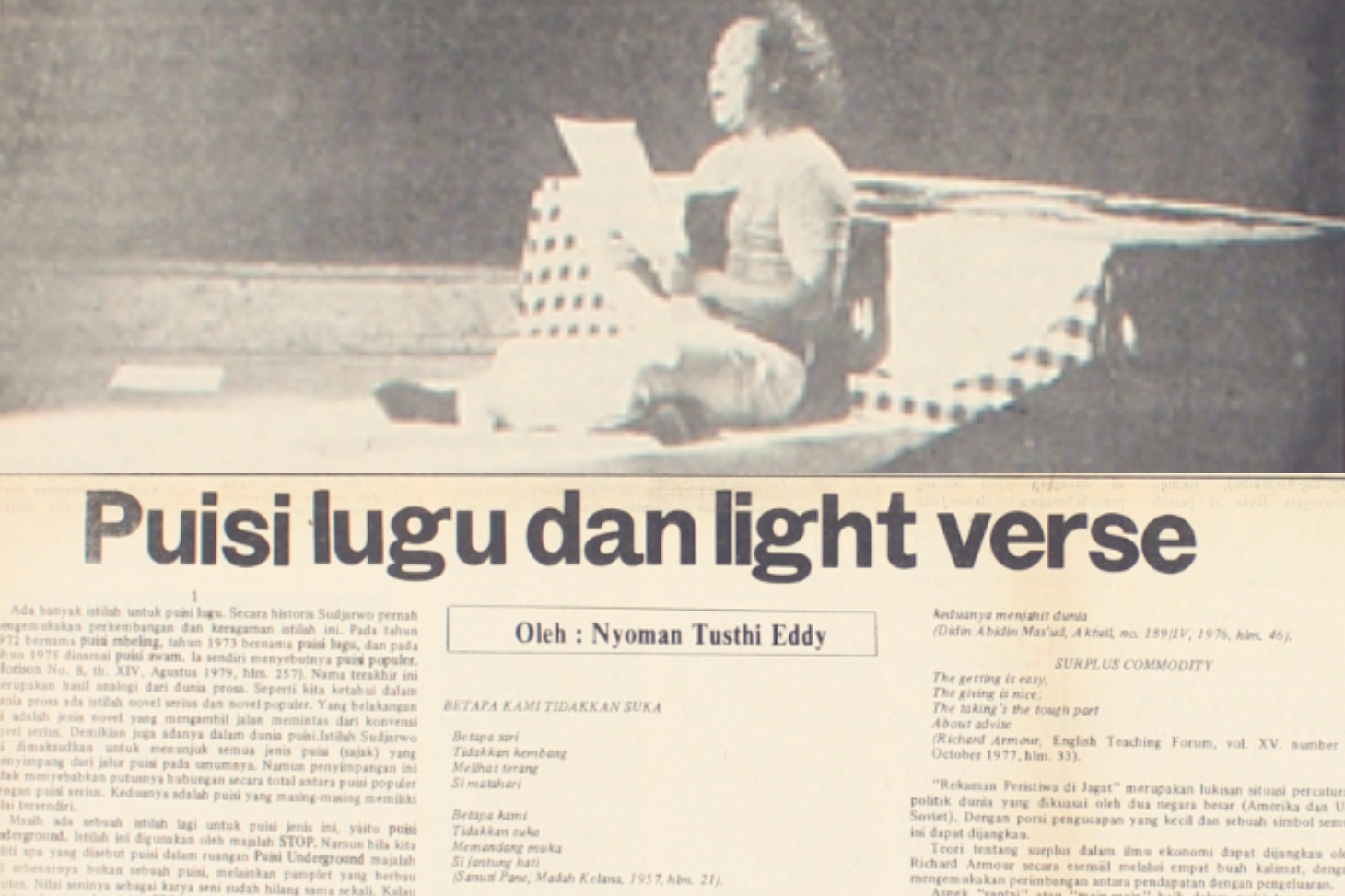 Puisi Lugu dan Light Verse: Perbincangan Sastra dalam Pers 1980